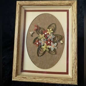 Paper Quilling Cottage Core Shadow Box Framed Art